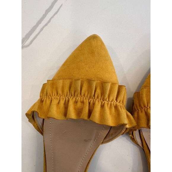 Ruffled Flats Mustard Yellow Suede size 9 boho travel ballerina EU 40 - Picture 6 of 14